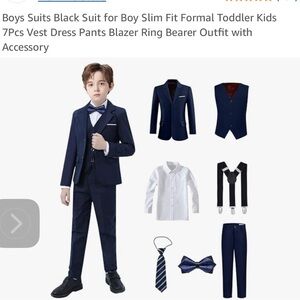 Boys' Black and White Formal Suit Set